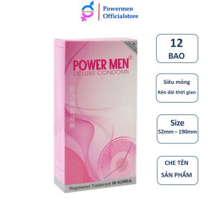 Bao Cao Su Power Men Super Thin Long Shock – Siêu Mỏng, Kéo Dài Thời Gian Chứa 5% Benzocaine